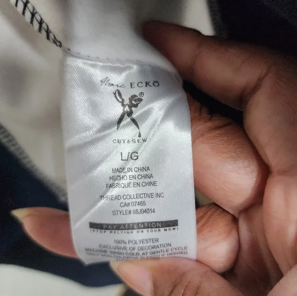 Marc Ecko Cut & Sew Track Jacket | Navy Blue, Pink, White| Size Large - Picture 5 of 6